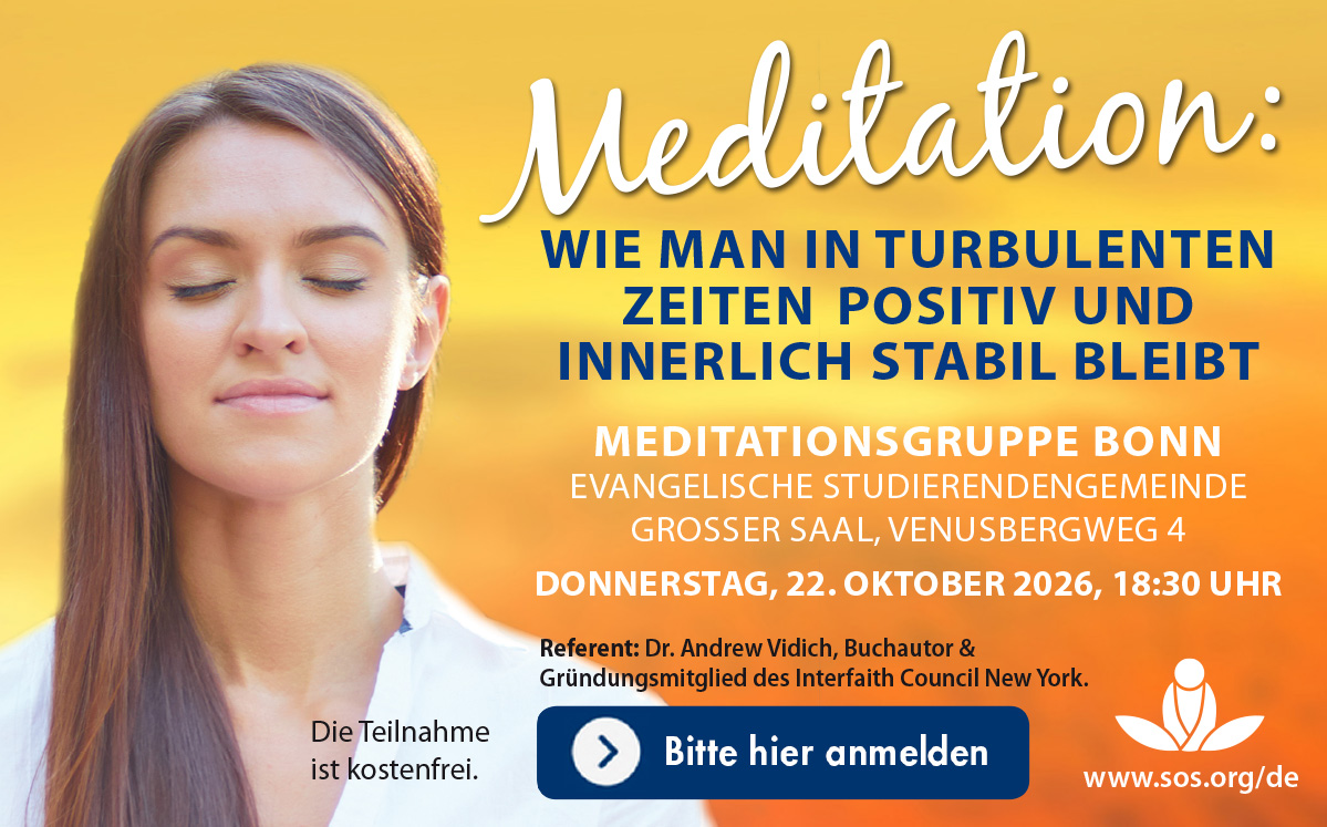 Veranstaltungsplakat: Positiv bleiben in turbulenten Zeiten