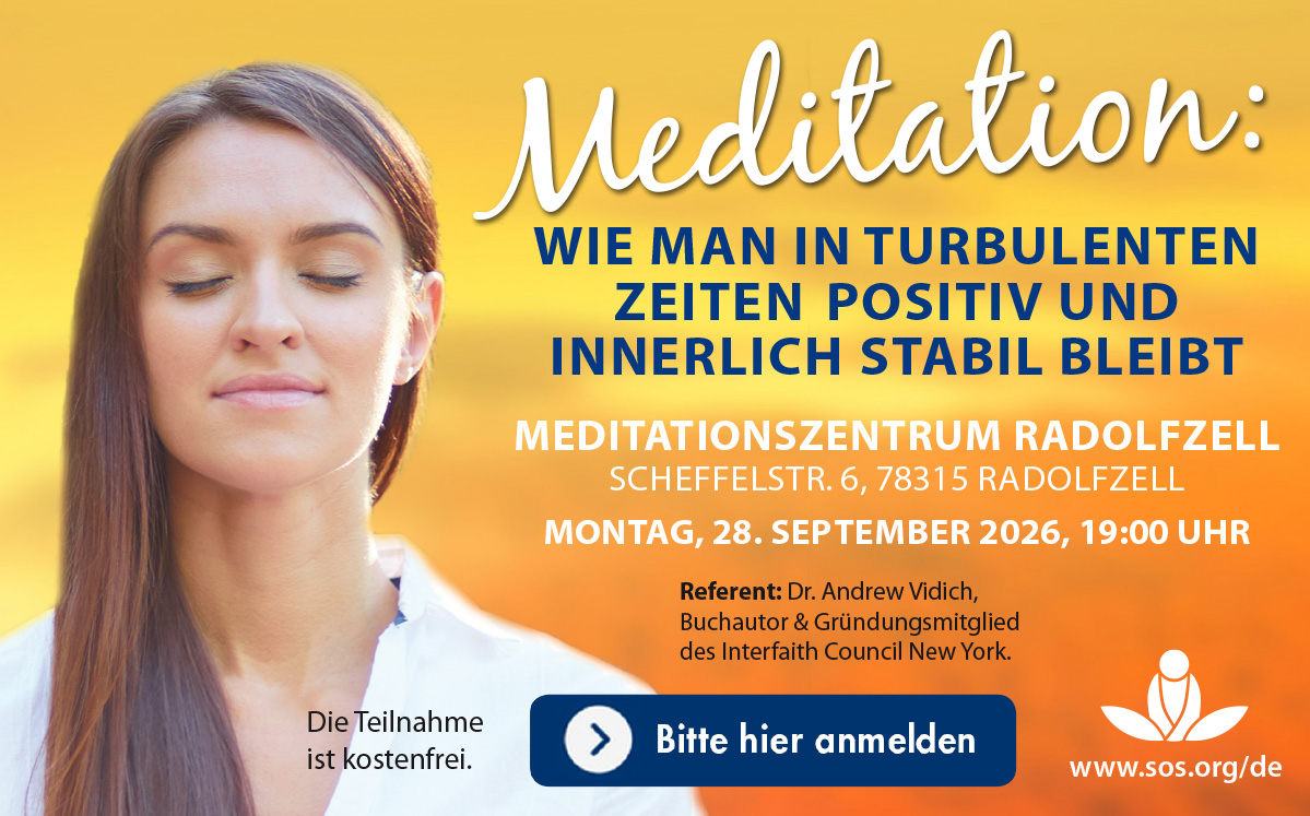 Veranstaltungsplakat: Positiv bleiben in turbulenten Zeiten